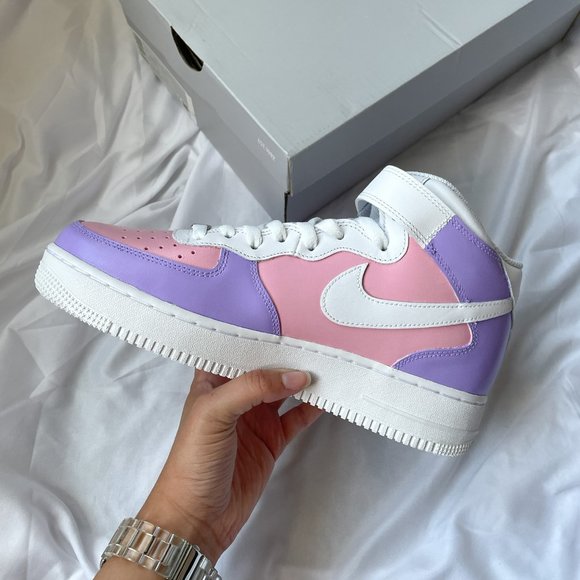 Nike Air Force 1 Pink and Purple Sorbet Custom - Picture 5 of 6